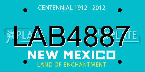 LAB4887 New Mexico License Plate