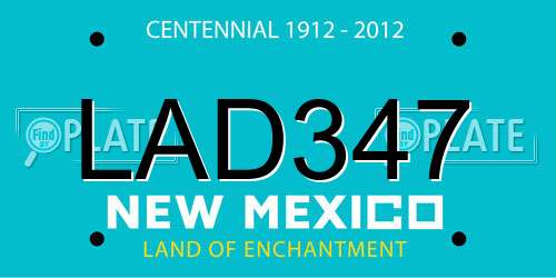 LAD347 New Mexico License Plate
