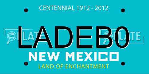 LADEB0 New Mexico License Plate
