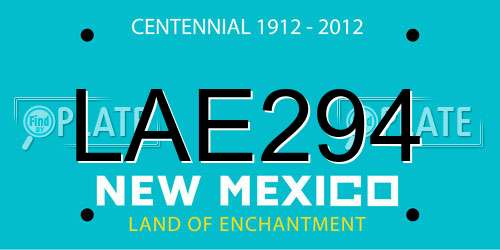 LAE294 New Mexico License Plate