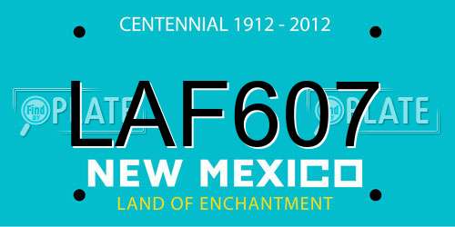 LAF607 New Mexico License Plate