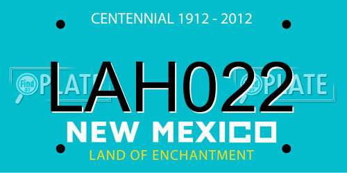 LAH022 New Mexico License Plate