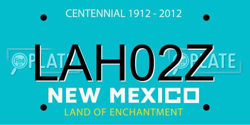 LAH02Z New Mexico License Plate