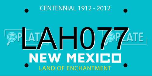 LAH077 New Mexico License Plate