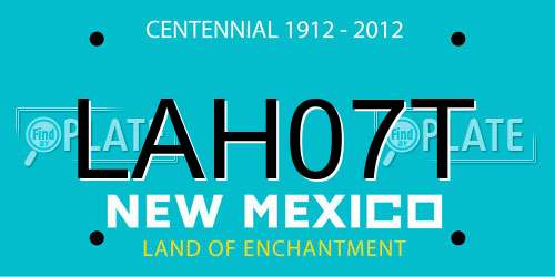 LAH07T New Mexico License Plate