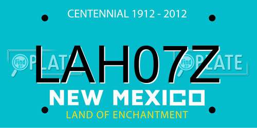 LAH07Z New Mexico License Plate