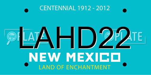 LAHD22 New Mexico License Plate