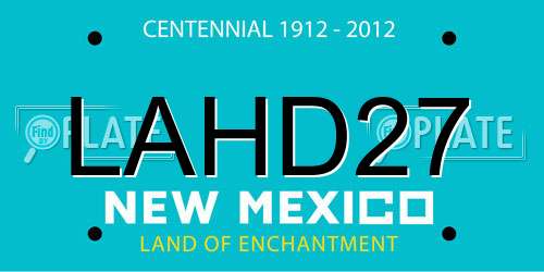 LAHD27 New Mexico License Plate