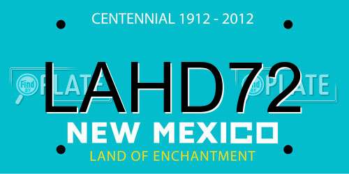 LAHD72 New Mexico License Plate