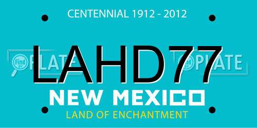 LAHD77 New Mexico License Plate