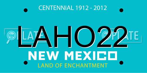 LAHO22 New Mexico License Plate
