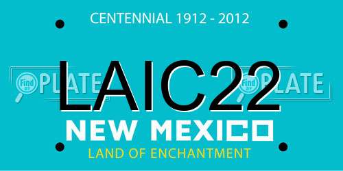 LAIC22 New Mexico License Plate