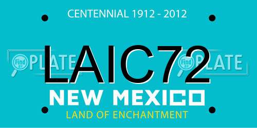 LAIC72 New Mexico License Plate