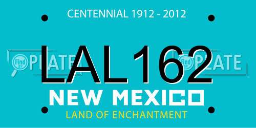 LAL162 New Mexico License Plate