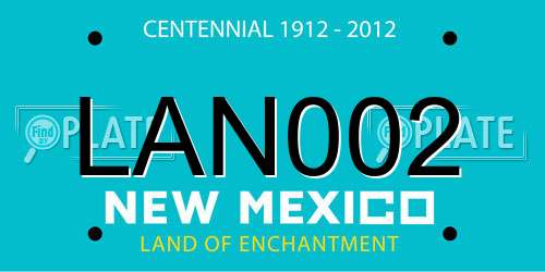 LAN002 New Mexico License Plate