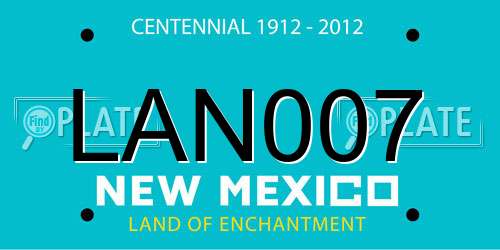 LAN007 New Mexico License Plate