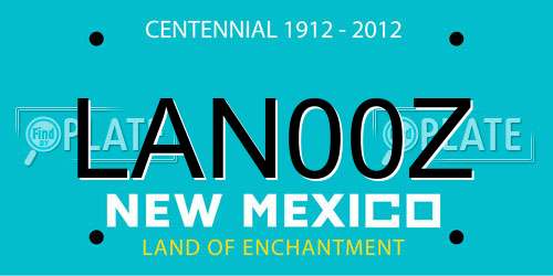 LAN00Z New Mexico License Plate