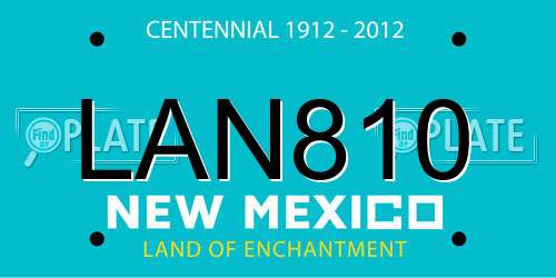 LAN810 New Mexico License Plate