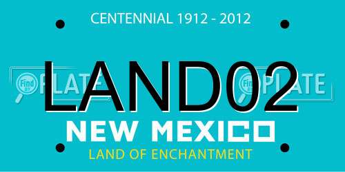LAND02 New Mexico License Plate