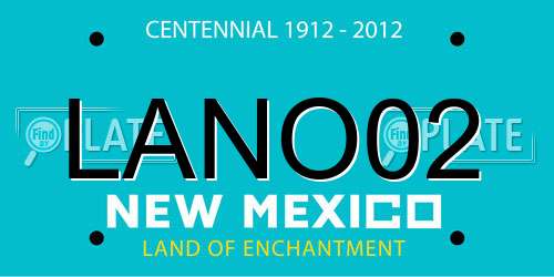 LANO02 New Mexico License Plate