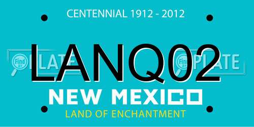 LANQ02 New Mexico License Plate