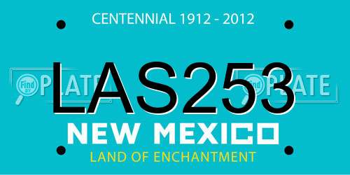 LAS253 New Mexico License Plate