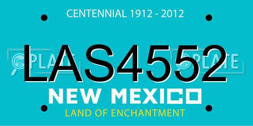 LAS4552 New Mexico License Plate