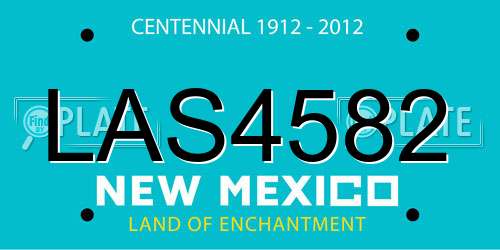 LAS4582 New Mexico License Plate