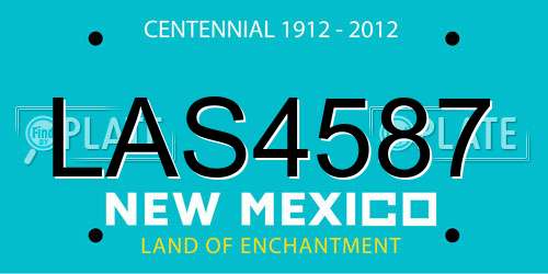 LAS4587 New Mexico License Plate