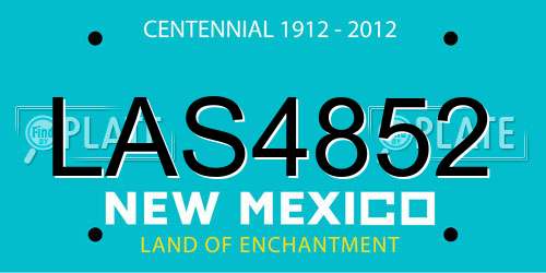 LAS4852 New Mexico License Plate