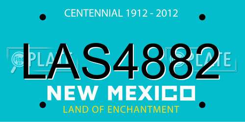LAS4882 New Mexico License Plate