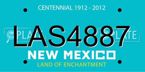 LAS4887 New Mexico License Plate
