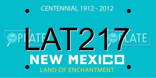 LAT217 New Mexico License Plate