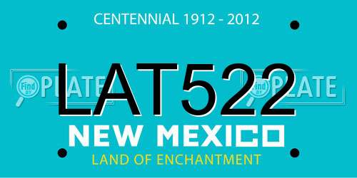LAT522 New Mexico License Plate