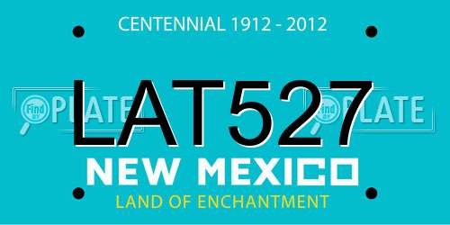 LAT527 New Mexico License Plate