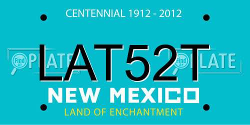 LAT52T New Mexico License Plate