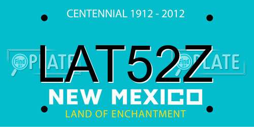 LAT52Z New Mexico License Plate