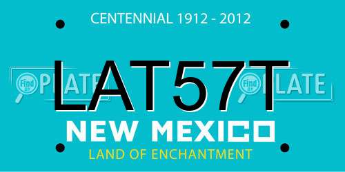 LAT57T New Mexico License Plate
