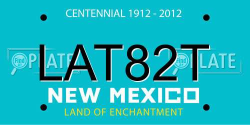 LAT82T New Mexico License Plate