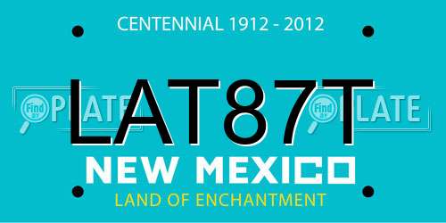 LAT87T New Mexico License Plate