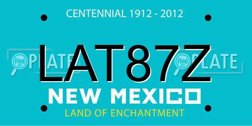 LAT87Z New Mexico License Plate