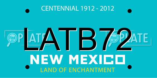LATB72 New Mexico License Plate