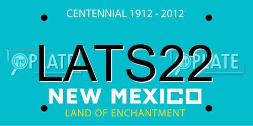 LATS22 New Mexico License Plate