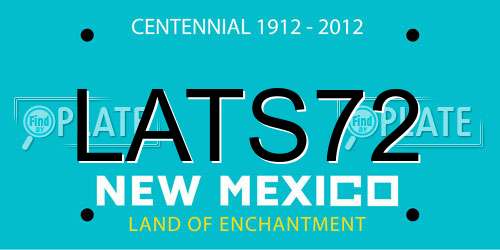 LATS72 New Mexico License Plate