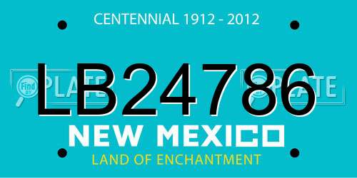 LB24786 New Mexico License Plate