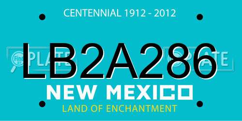 LB2A286 New Mexico License Plate