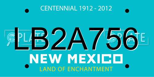 LB2A756 New Mexico License Plate