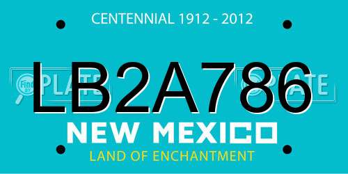 LB2A786 New Mexico License Plate