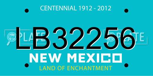 LB32256 New Mexico License Plate