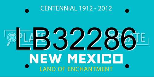 LB32286 New Mexico License Plate